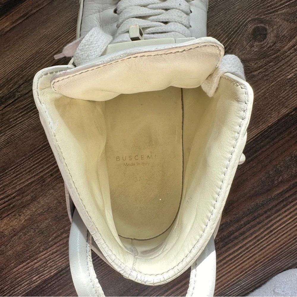 Buscemi 100mm white leather sneakers size 7 women’s